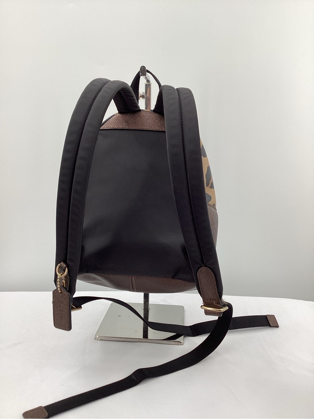Coach Charlie Dark Mini Backpack Brown Signature Coated Canvaswith Gold Hardware - Picture 2 of 11